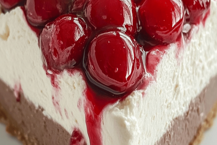 No-Bake Black Forest Cheesecake Pie