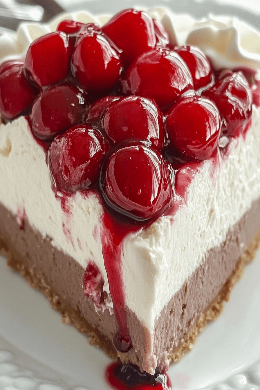 No-Bake Black Forest Cheesecake Pie
