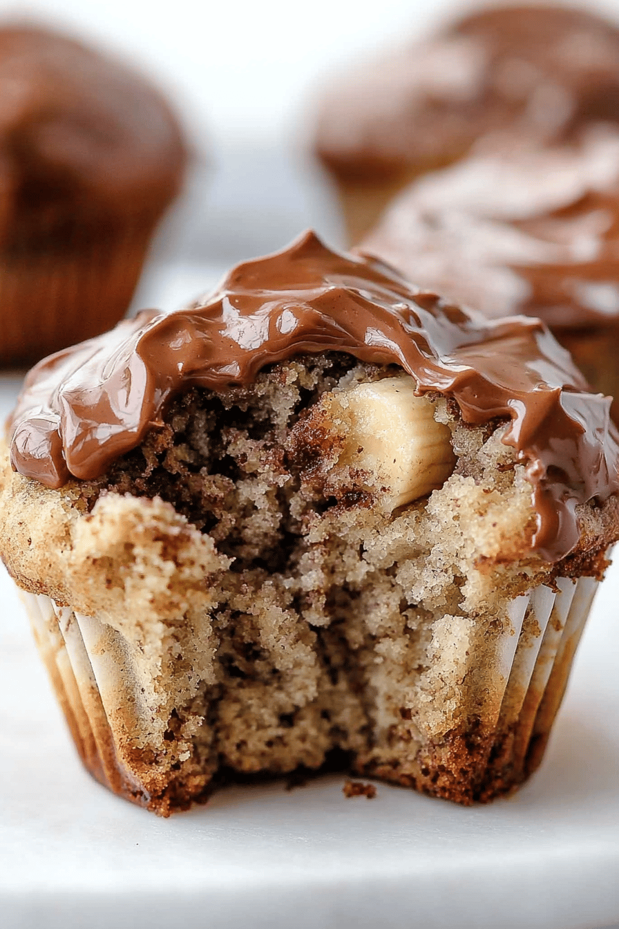 Nutella Banana Muffins final dish beautifully presented and ready to serve