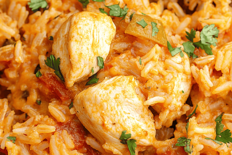 One-Pot Queso Chicken and Rice
