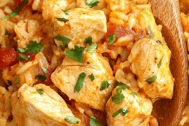 One-Pot Queso Chicken and Rice