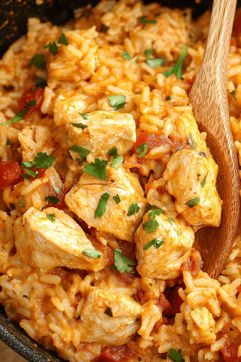 One-Pot Queso Chicken and Rice