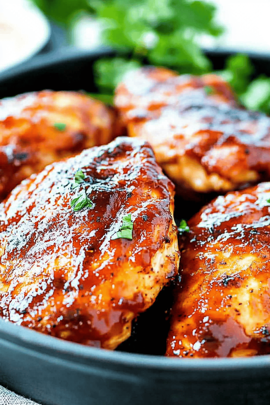 Oven BBQ Chicken Breasts slice on plate showing perfect texture and swirl pattern