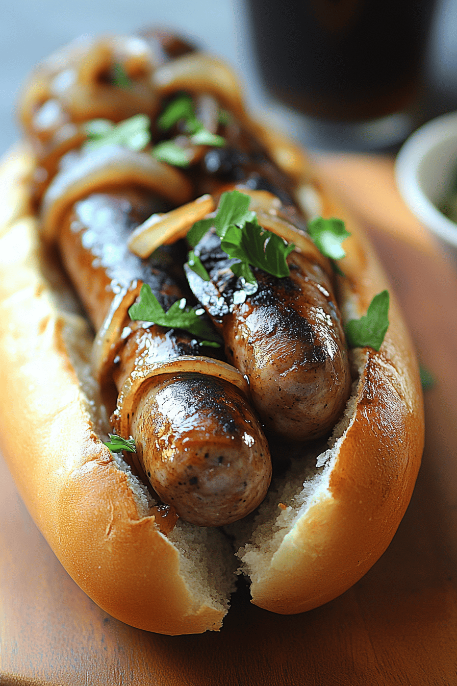 Oven Braised Beer Brats