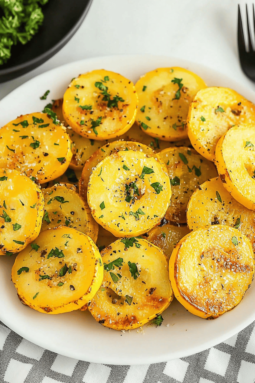 Oven-Roasted Squash slice on plate showing perfect texture and swirl pattern