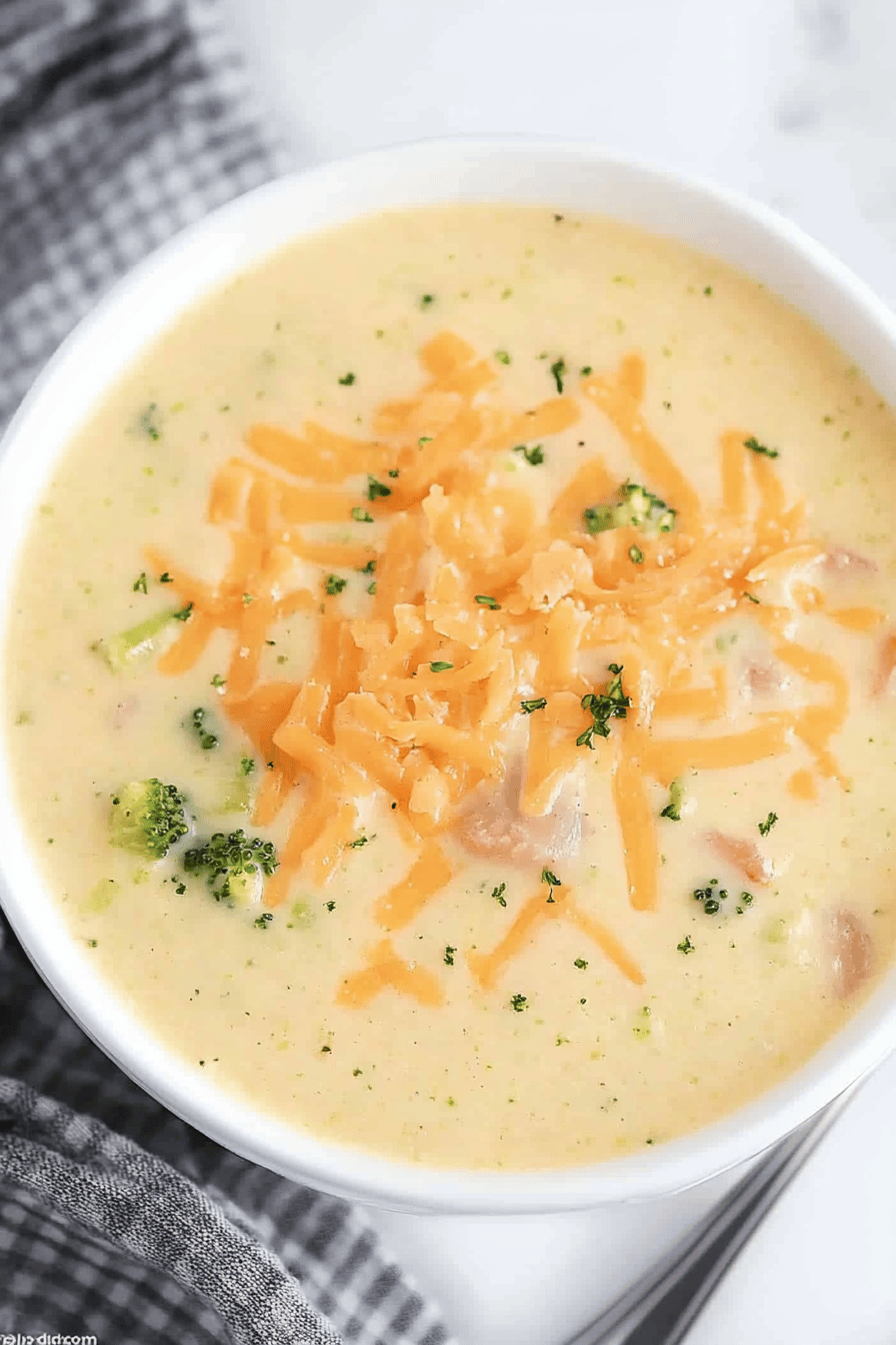 Panera Broccoli Cheese Soup Recipe final dish beautifully presented and ready to serve