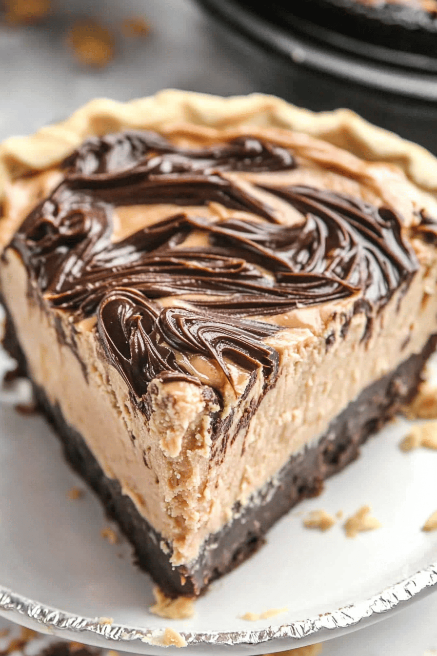 Peanut Butter Fudge Pie final dish beautifully presented and ready to serve