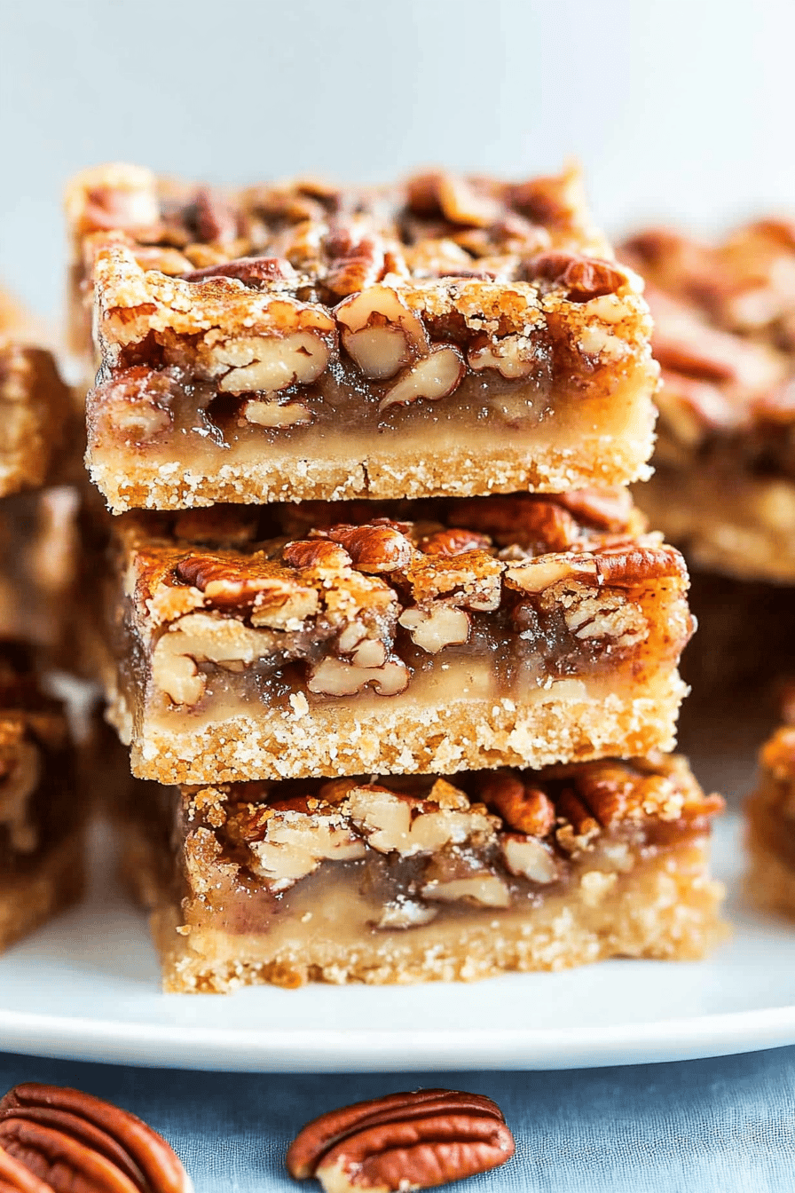 Pecan Pie Bars ingredients organized and measured on kitchen counter