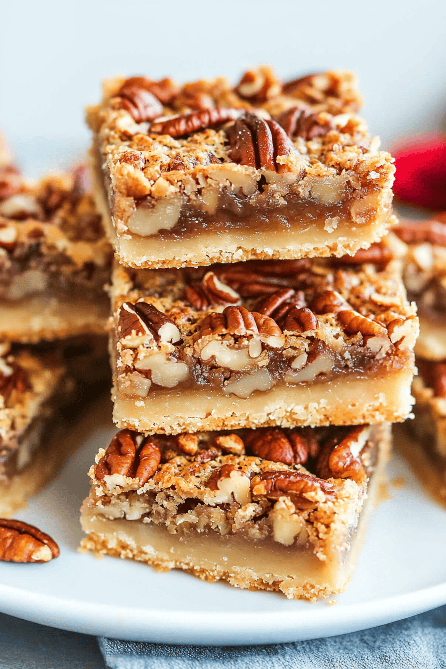 Pecan Pie Bars final dish beautifully presented and ready to serve