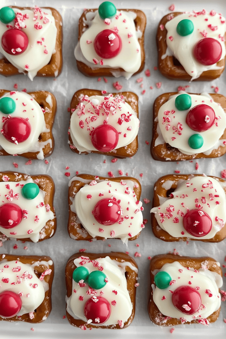 Peppermint Bark Pretzel Bites final dish beautifully presented and ready to serve