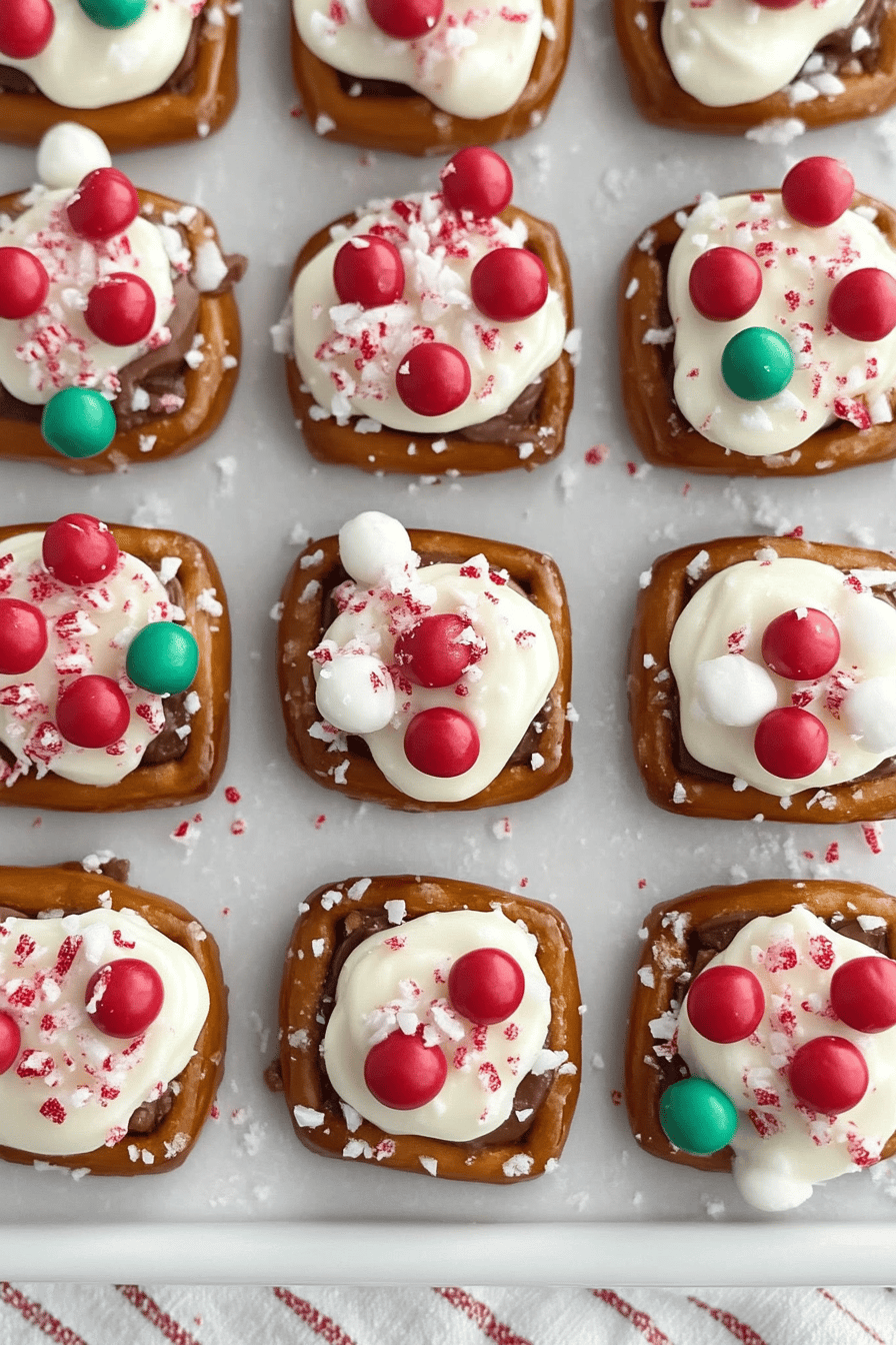 Peppermint Bark Pretzel Bites slice on plate showing perfect texture and swirl pattern