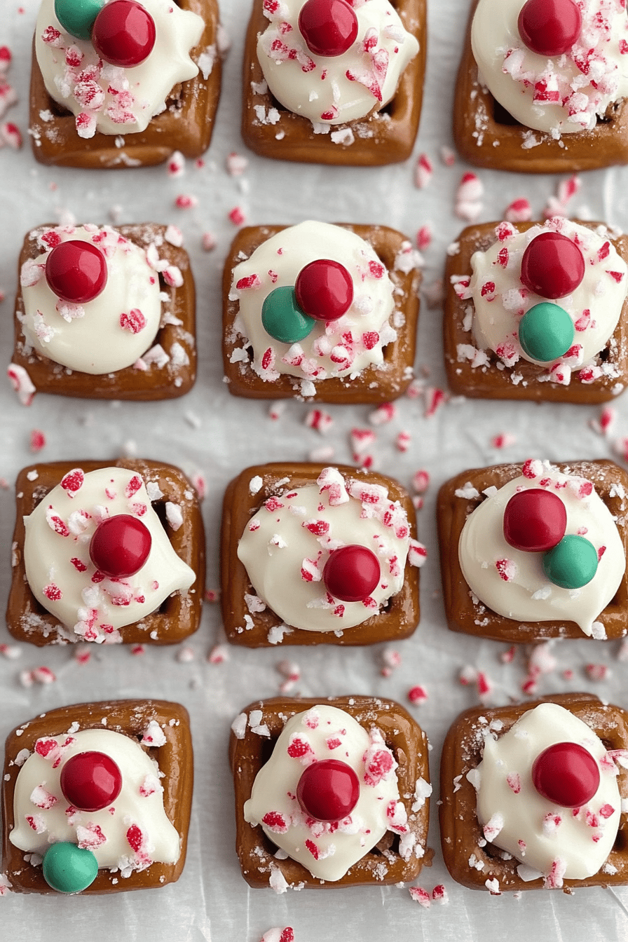 Peppermint Bark Pretzel Bites final dish beautifully presented and ready to serve
