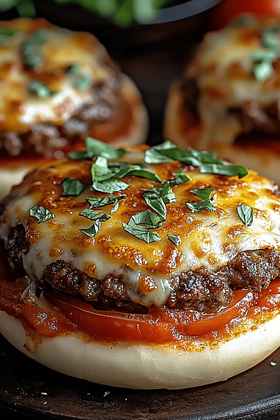 Pizza Burgers Recipe slice on plate showing perfect texture and swirl pattern