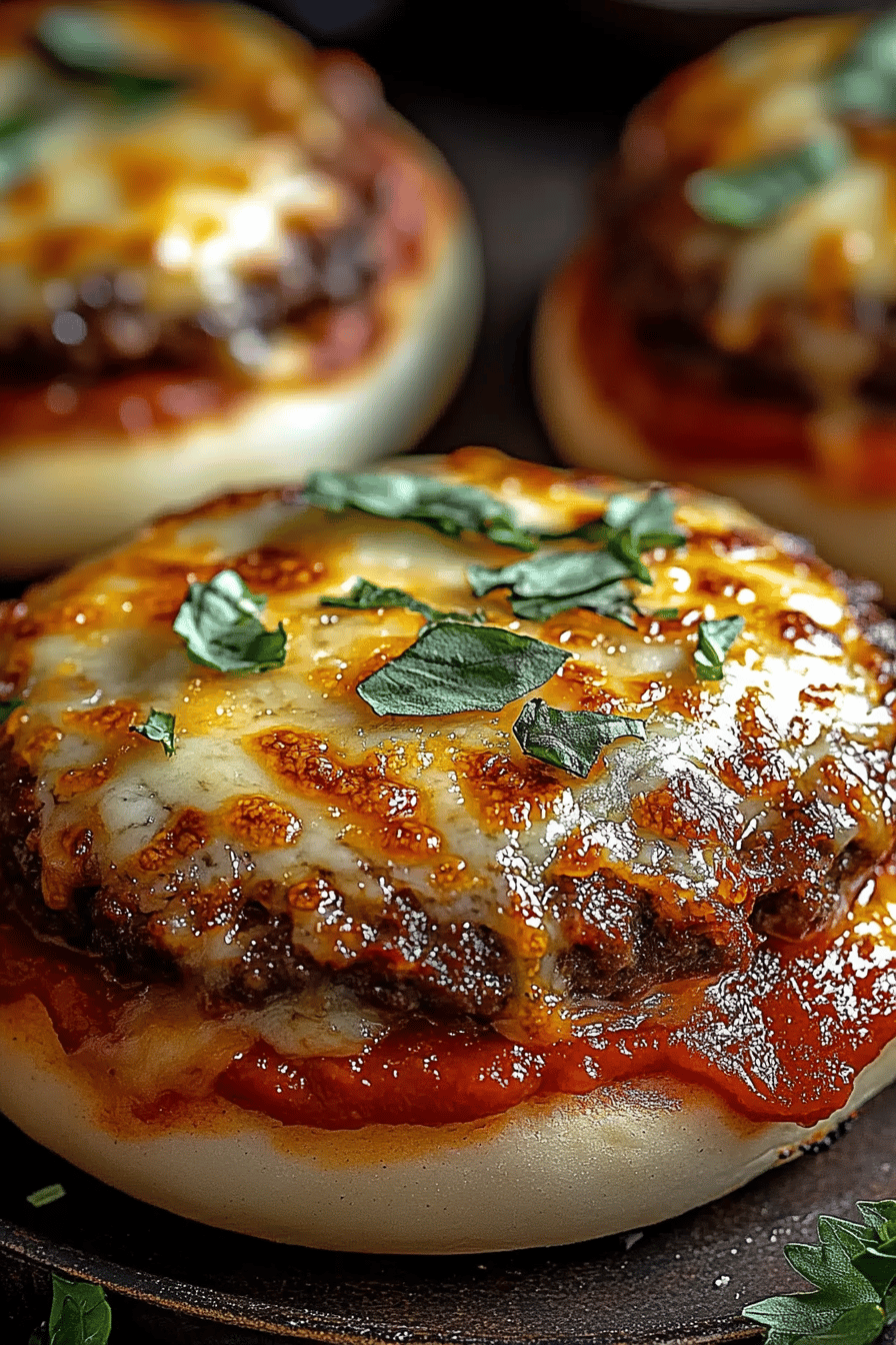 Pizza Burgers Recipe final dish beautifully presented and ready to serve