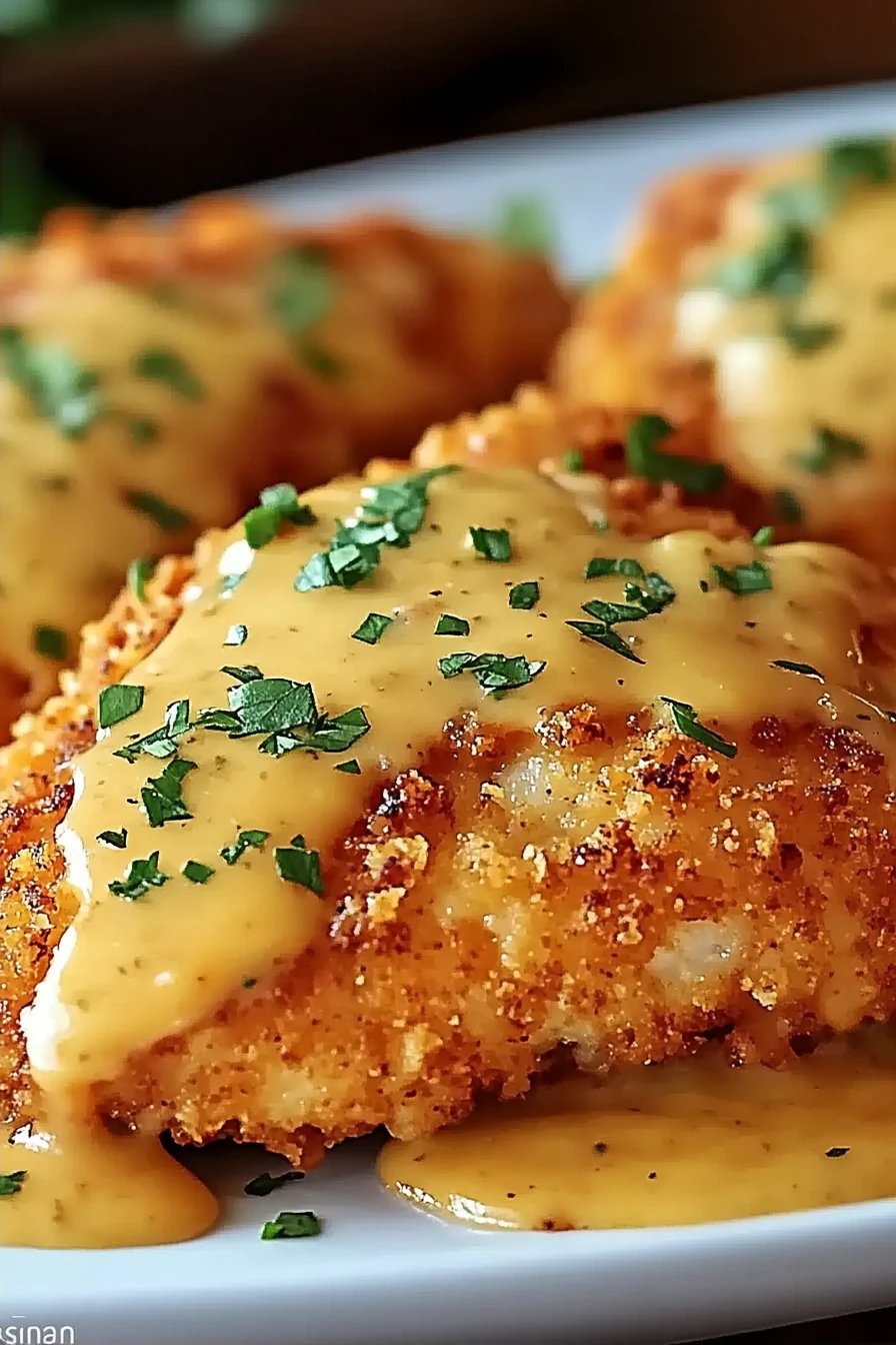 Ritz Cracker Chicken final dish beautifully presented and ready to serve