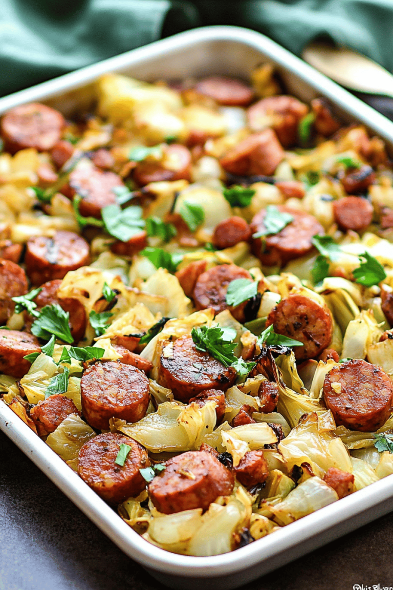 Sheet Pan Cabbage Kielbasa Dinner