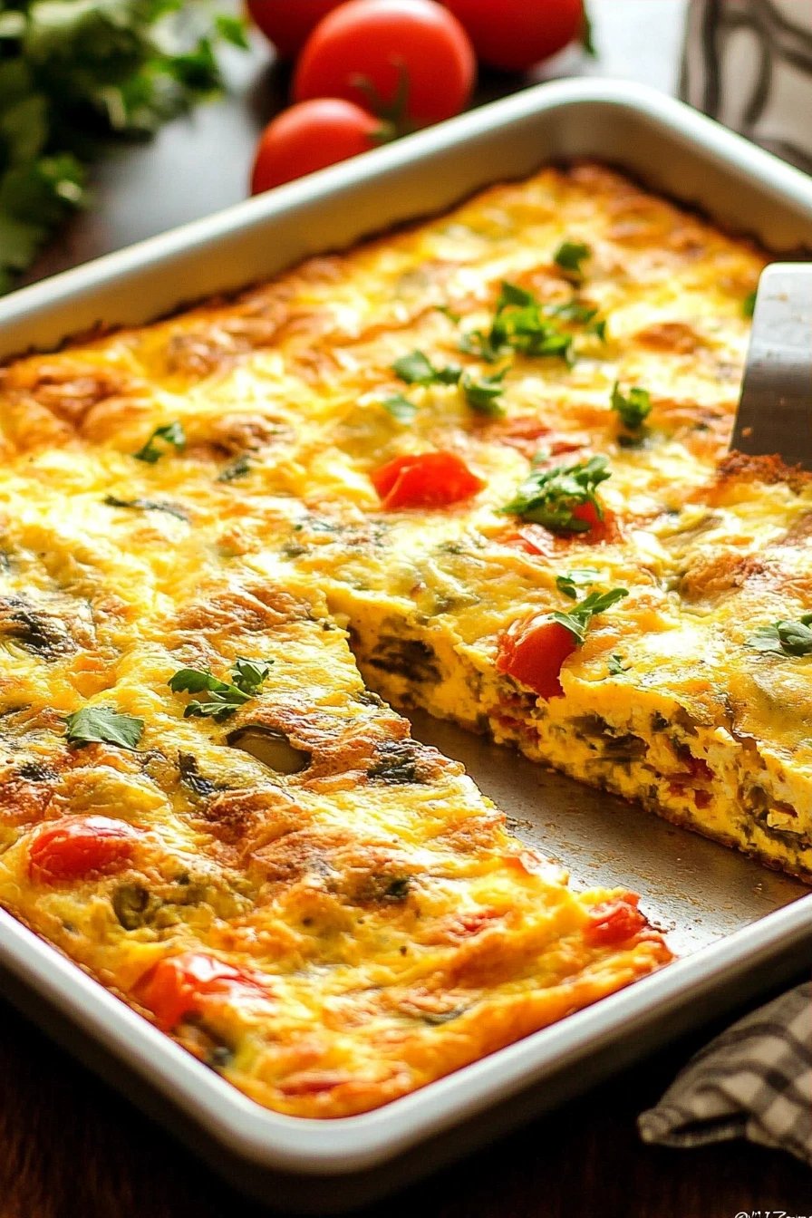 Sheet Pan Frittata ingredients organized and measured on kitchen counter