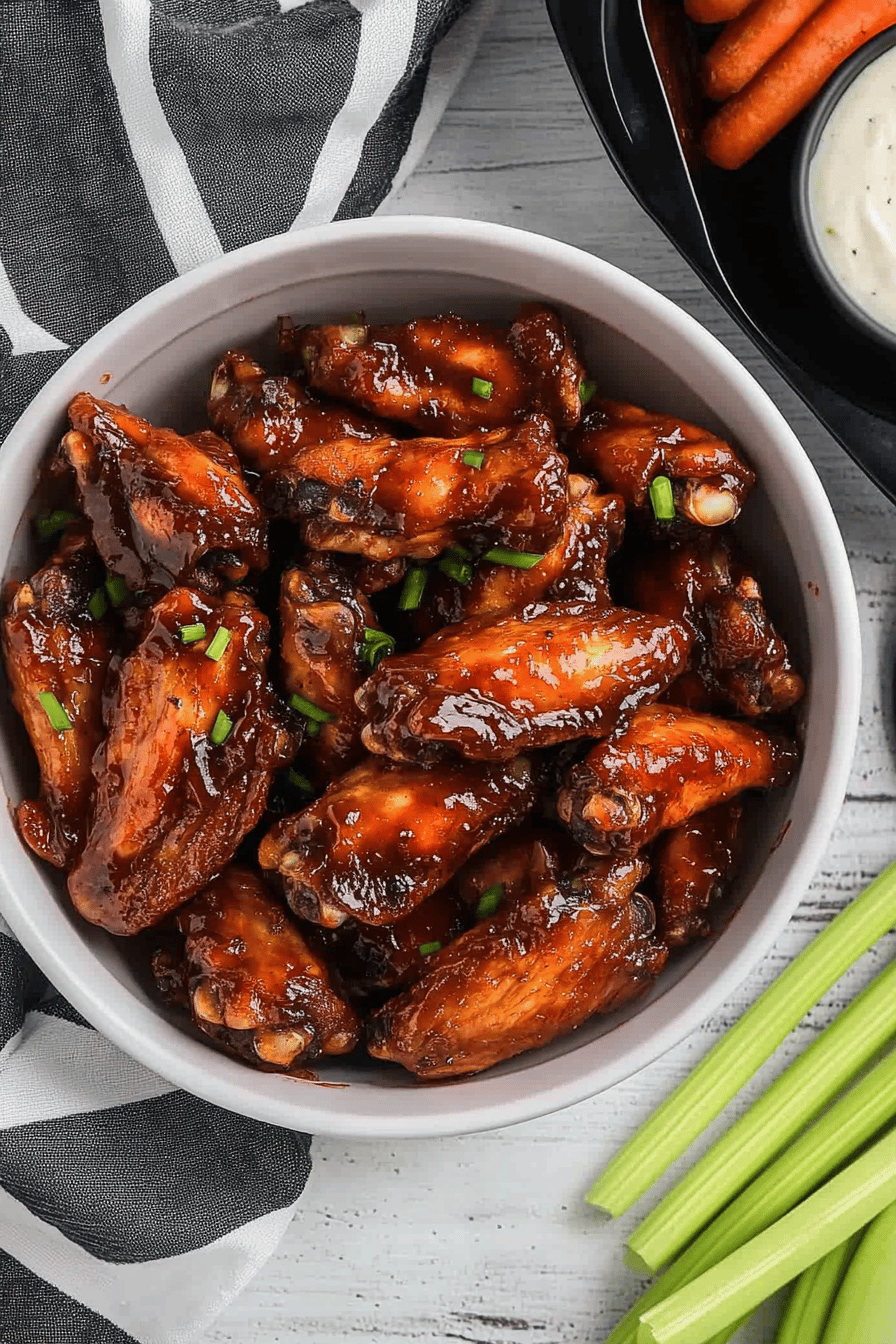 Slow Cooker BBQ Chicken Wings slice on plate showing perfect texture and swirl pattern