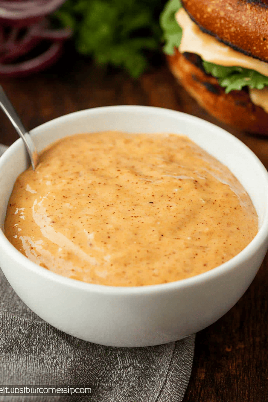 Smash Burger Sauce Recipe ingredients organized and measured on kitchen counter