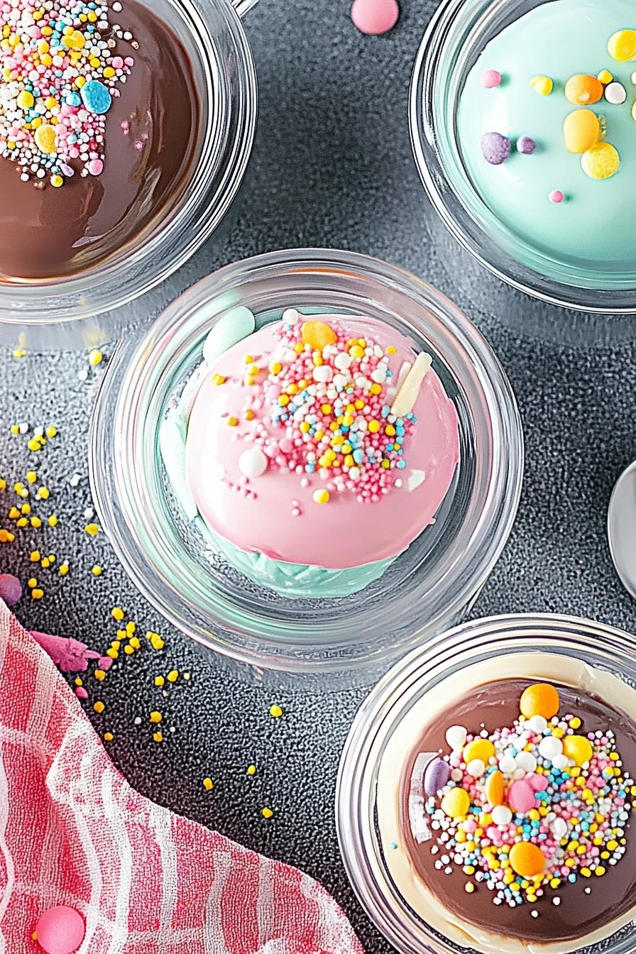 Spring Hot Chocolate Bombs slice on plate showing perfect texture and swirl pattern