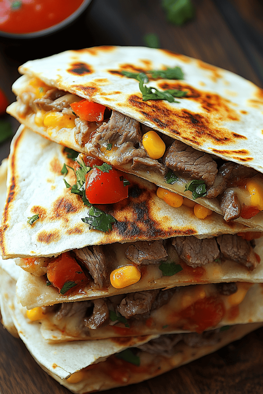 Steak Quesadillas final dish beautifully presented and ready to serve