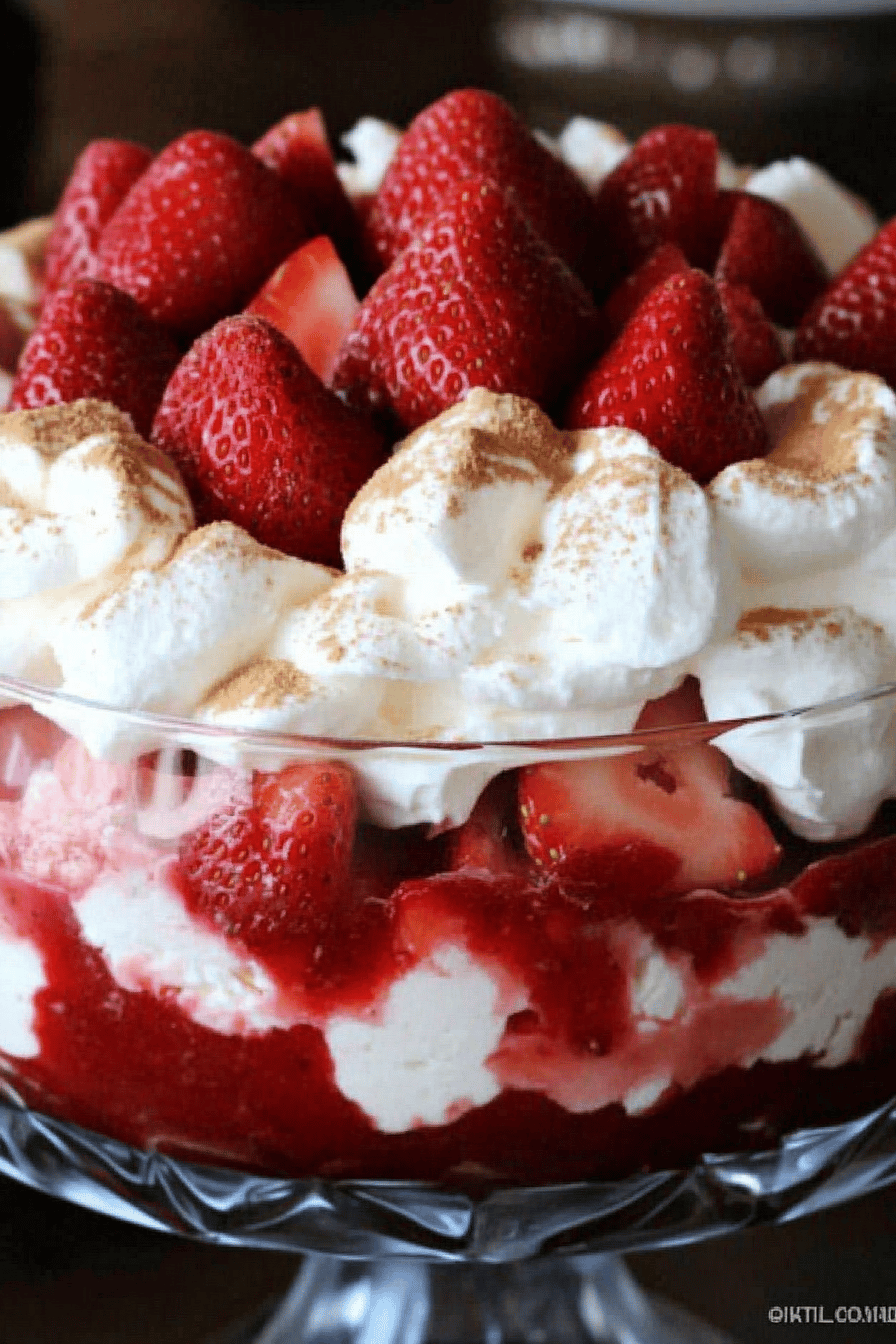 Strawberry Cheesecake Trifle slice on plate showing perfect texture and swirl pattern