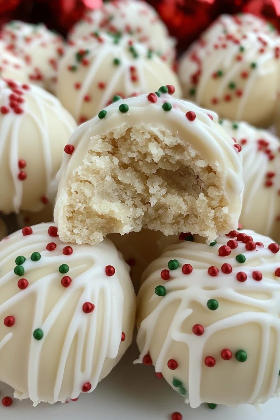 Sugar Cookie Truffles ingredients organized and measured on kitchen counter