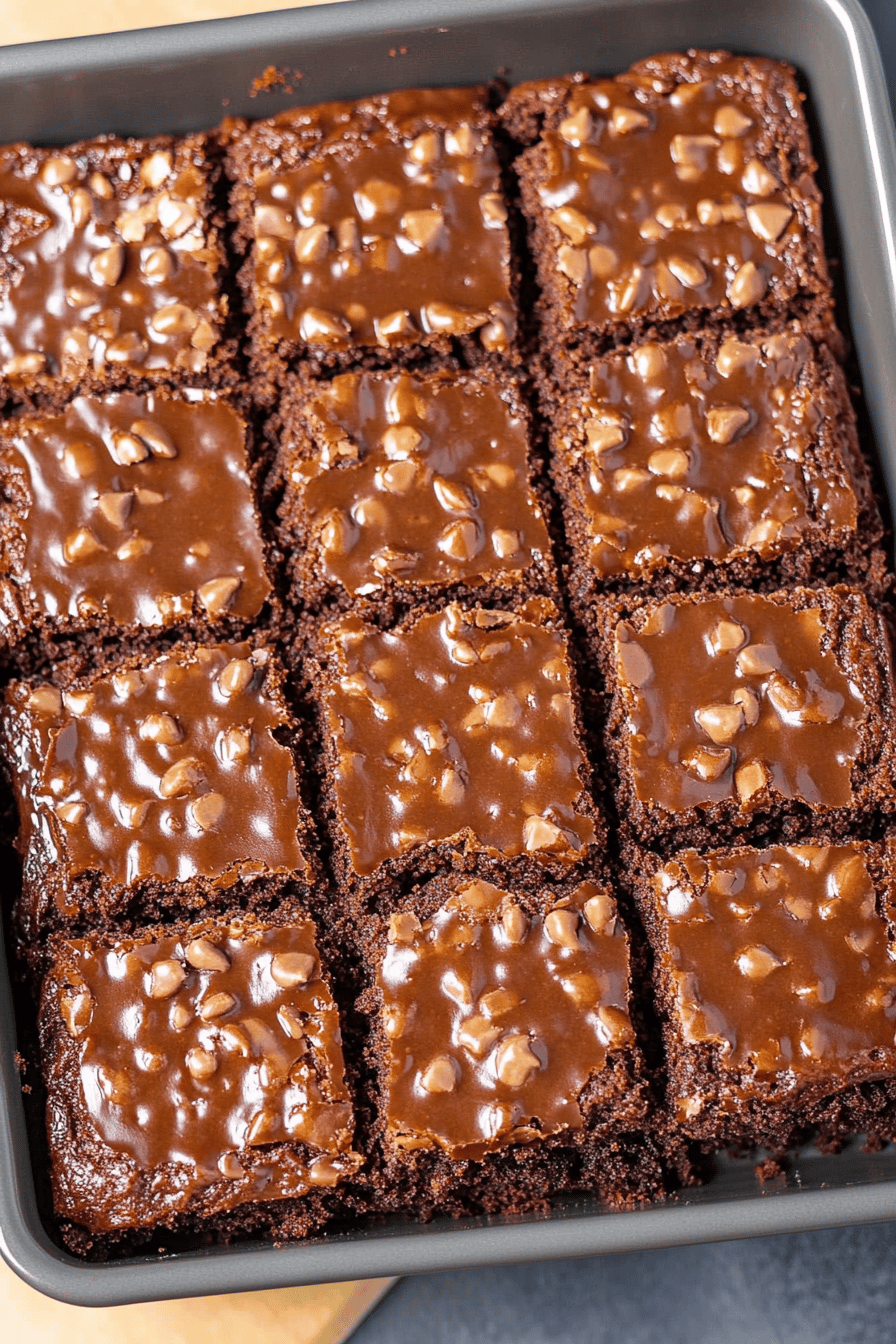 Texas Sheet Cake Recipe final dish beautifully presented and ready to serve