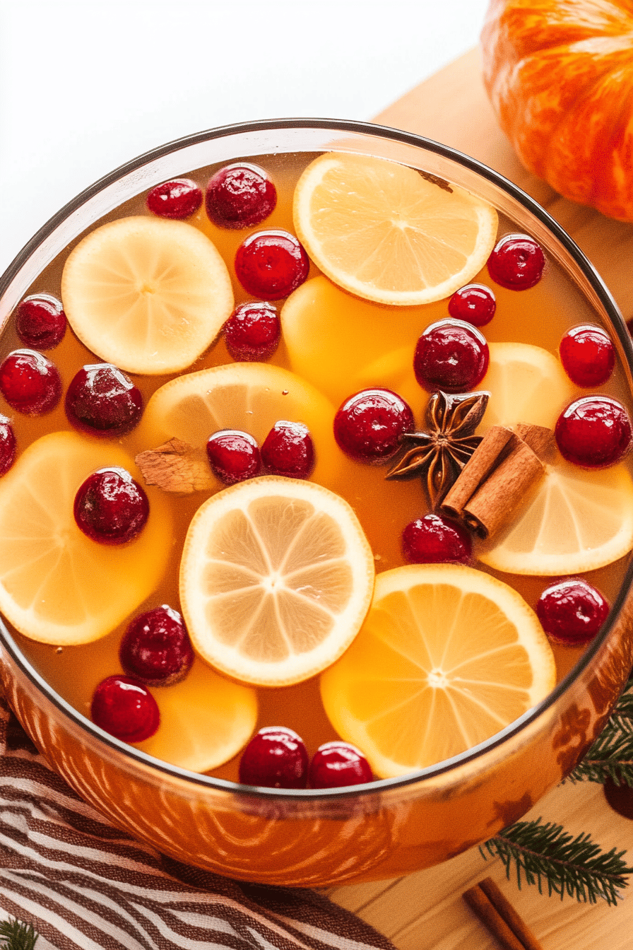 Thanksgiving Punch ingredients organized and measured on kitchen counter