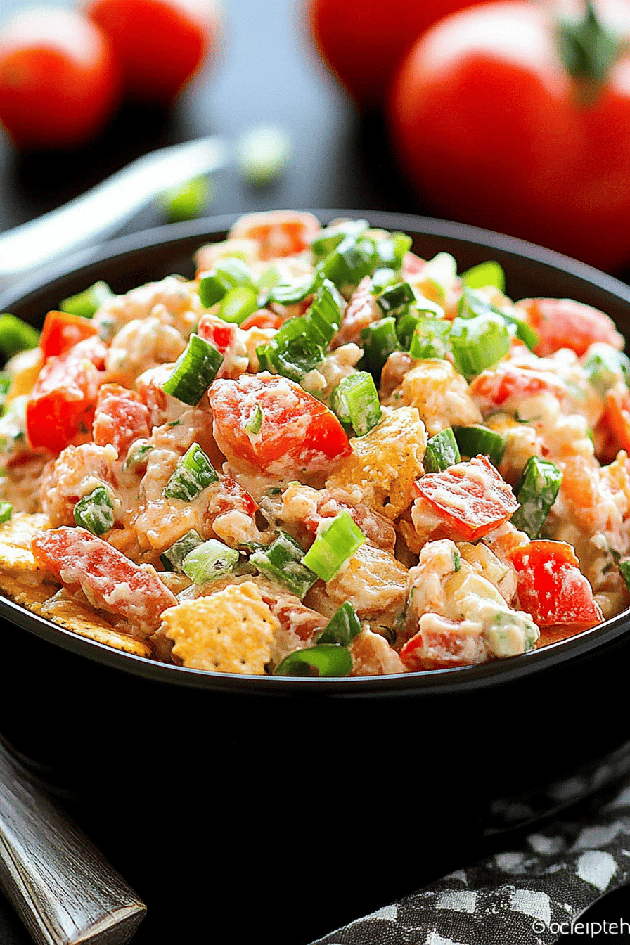 Tomato Cracker Salad final dish beautifully presented and ready to serve