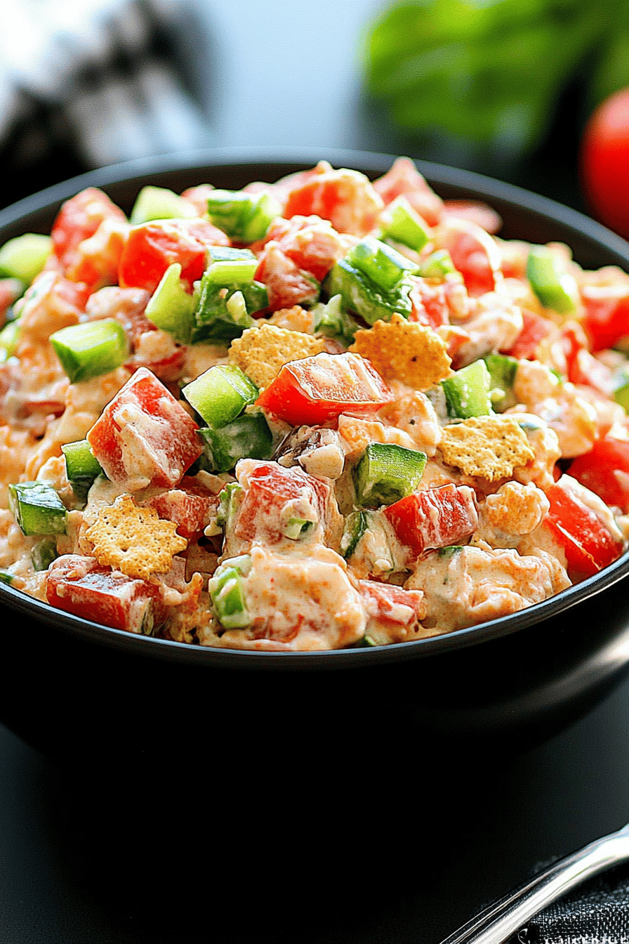 Tomato Cracker Salad Recipe final dish beautifully presented and ready to serve