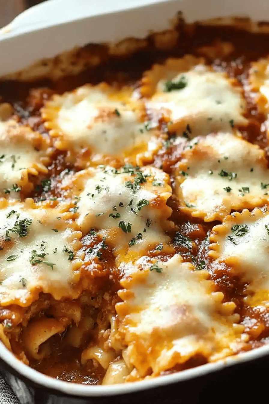 million-dollar ravioli casserole ingredients organized and measured on kitchen counter