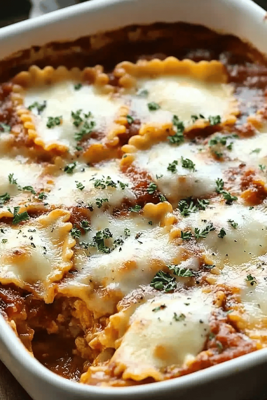 million-dollar ravioli casserole slice on plate showing perfect texture and swirl pattern