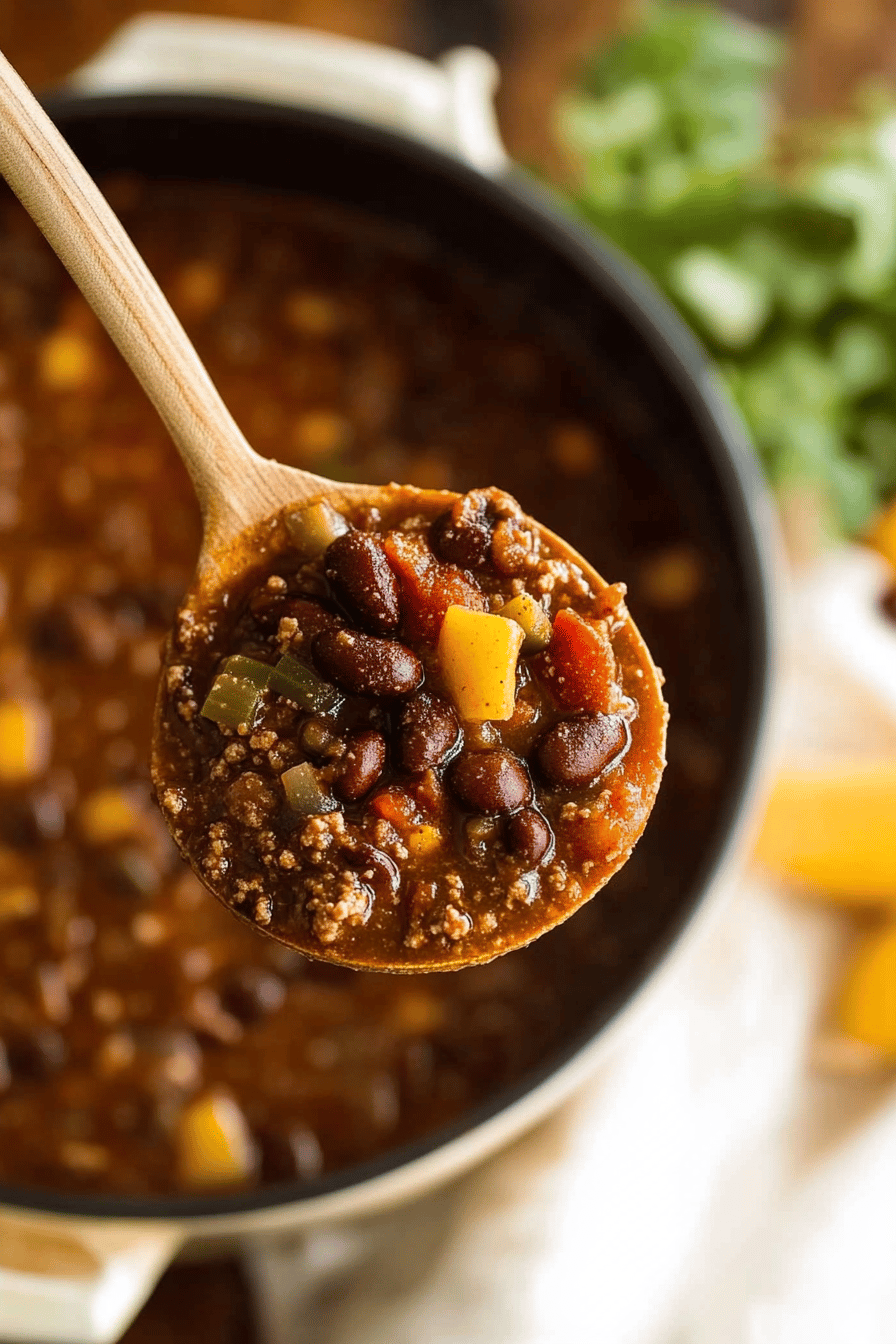 3 bean chili ingredients organized and measured on kitchen counter