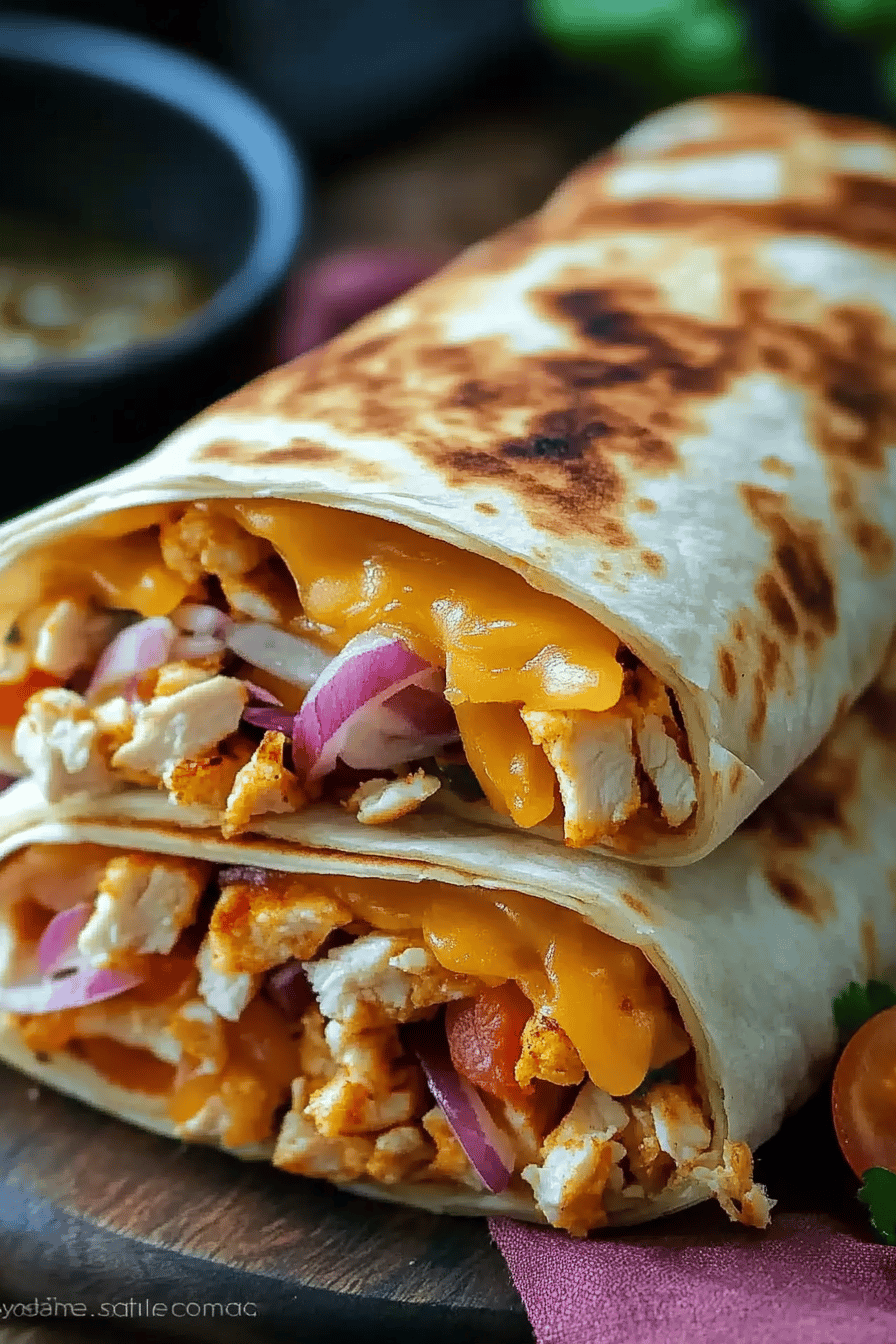 Air Fryer Chicken Wraps slice on plate showing perfect texture and swirl pattern