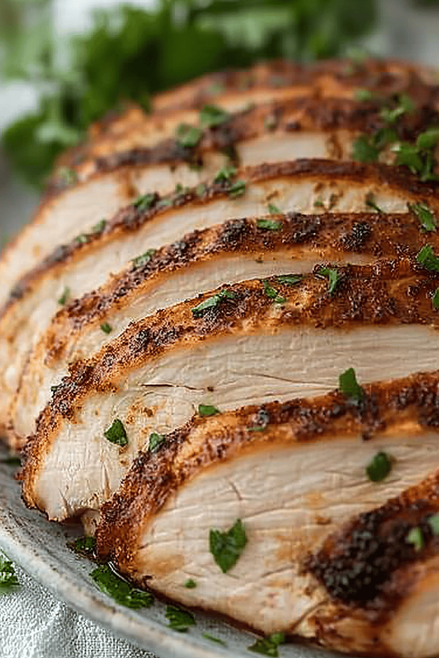Air Fryer Turkey Breast ingredients organized and measured on kitchen counter