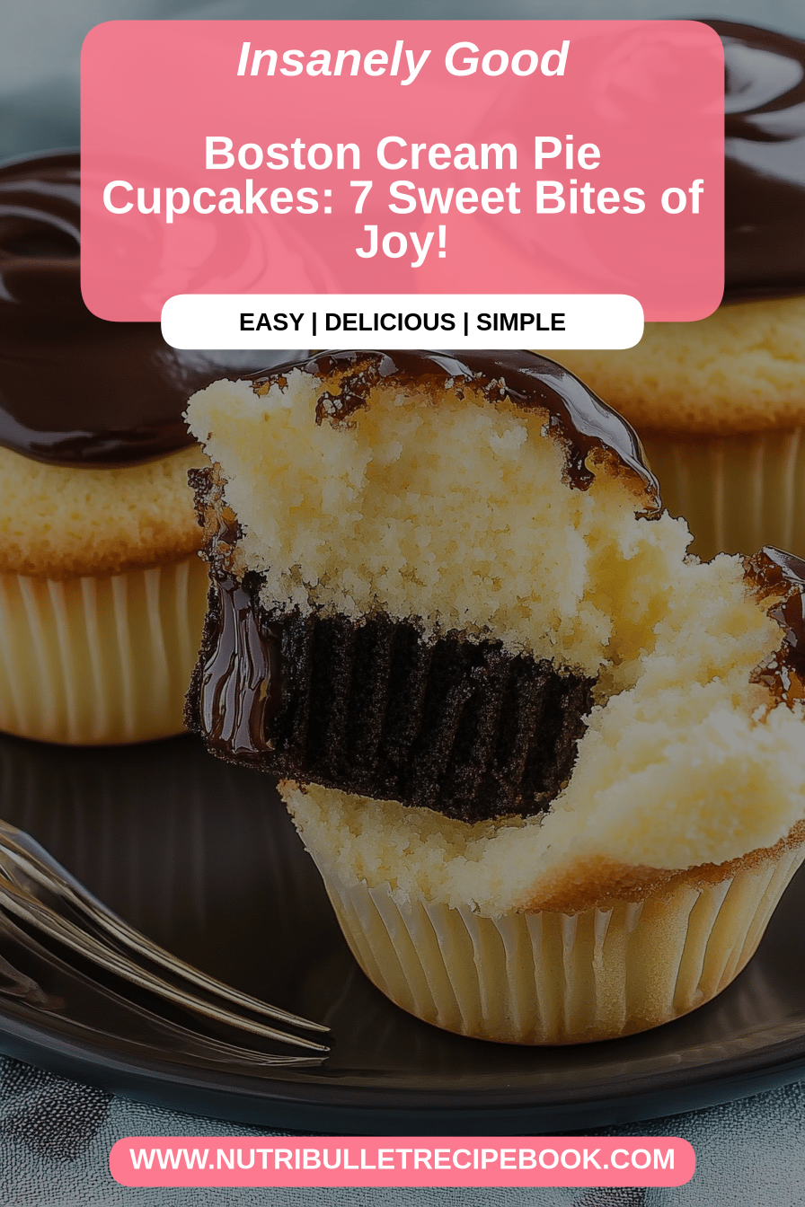 Boston Cream Pie Cupcakes final dish beautifully presented and ready to serve