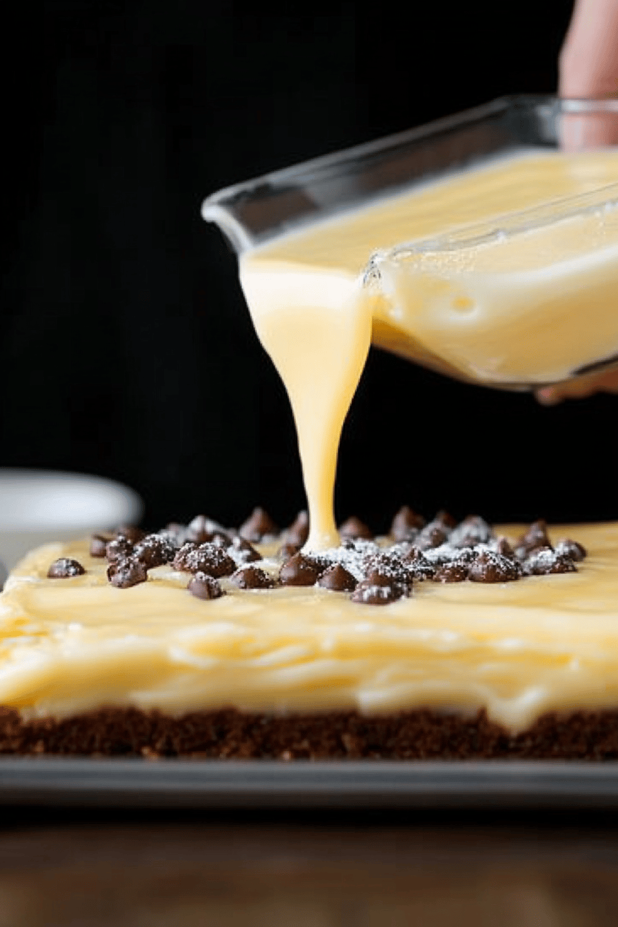 Boston cream poke cake