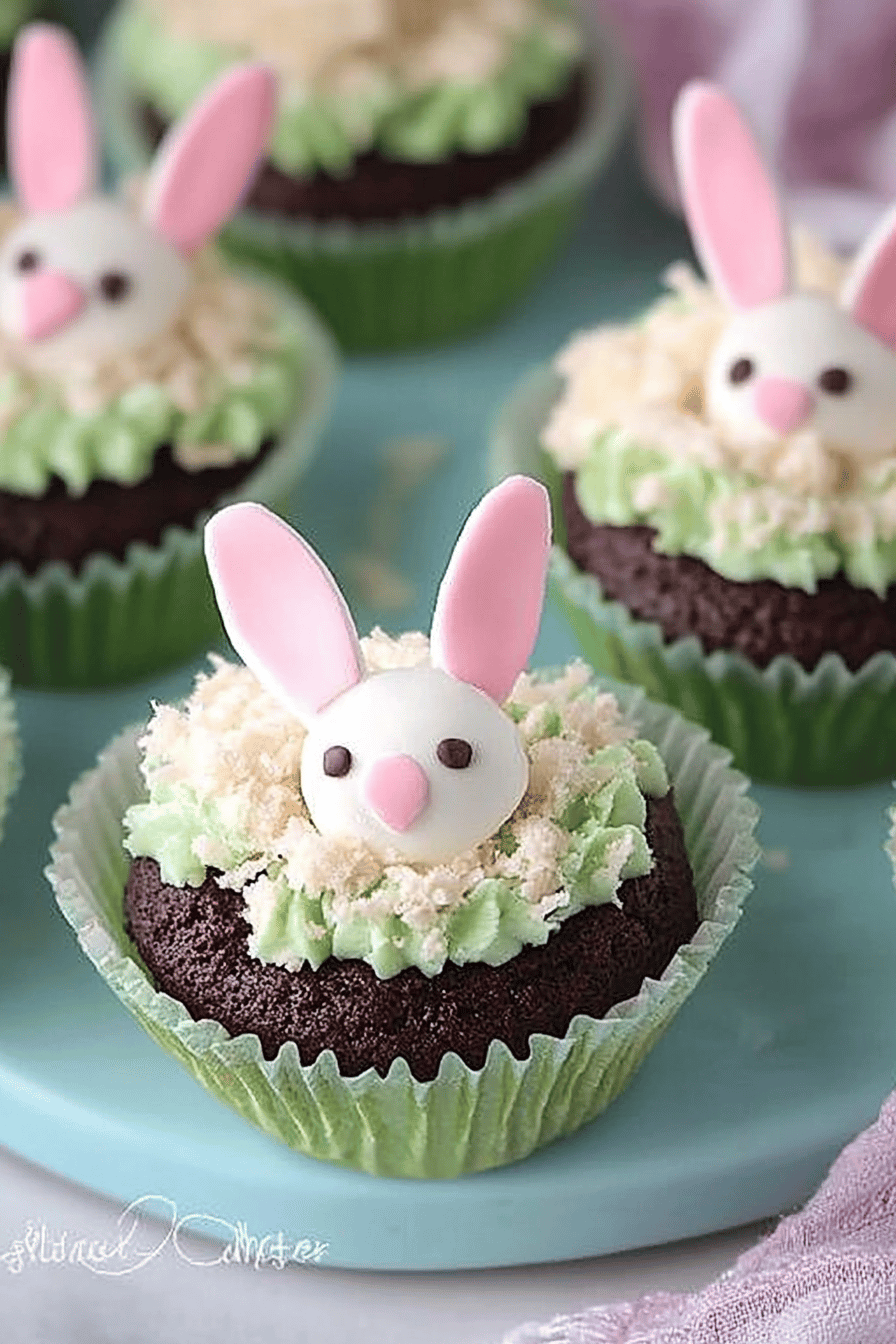 Bunny cupcakes ingredients organized and measured on kitchen counter