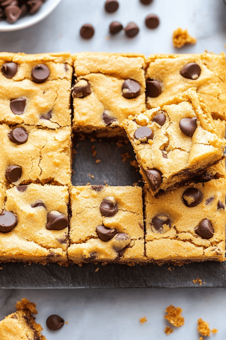 Cake mix cookie bars ingredients organized and measured on kitchen counter