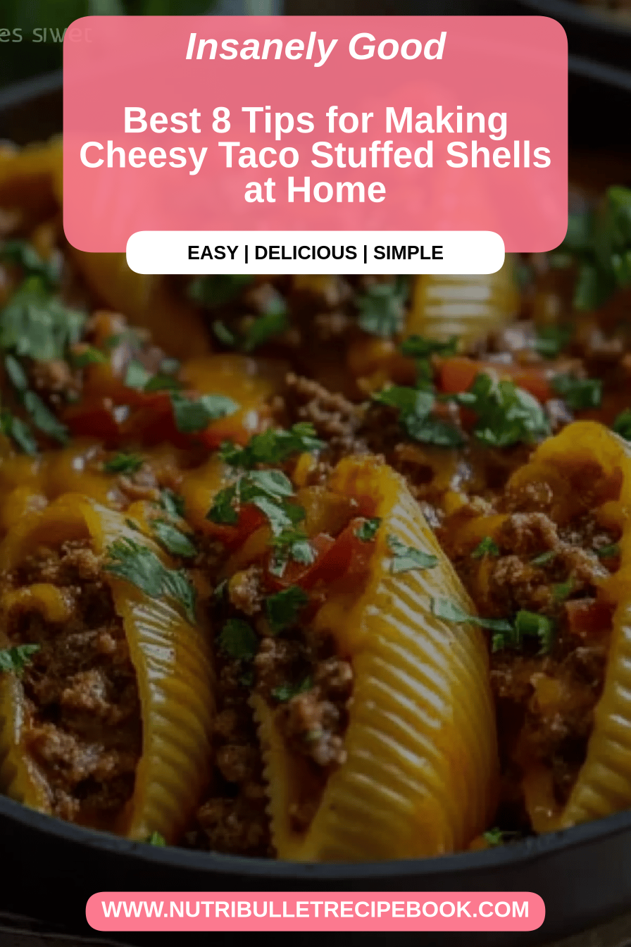 Cheesy Taco Stuffed Shells final dish beautifully presented and ready to serve