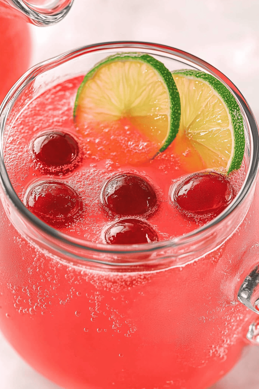 Cherry Limeade Recipe slice on plate showing perfect texture and swirl pattern