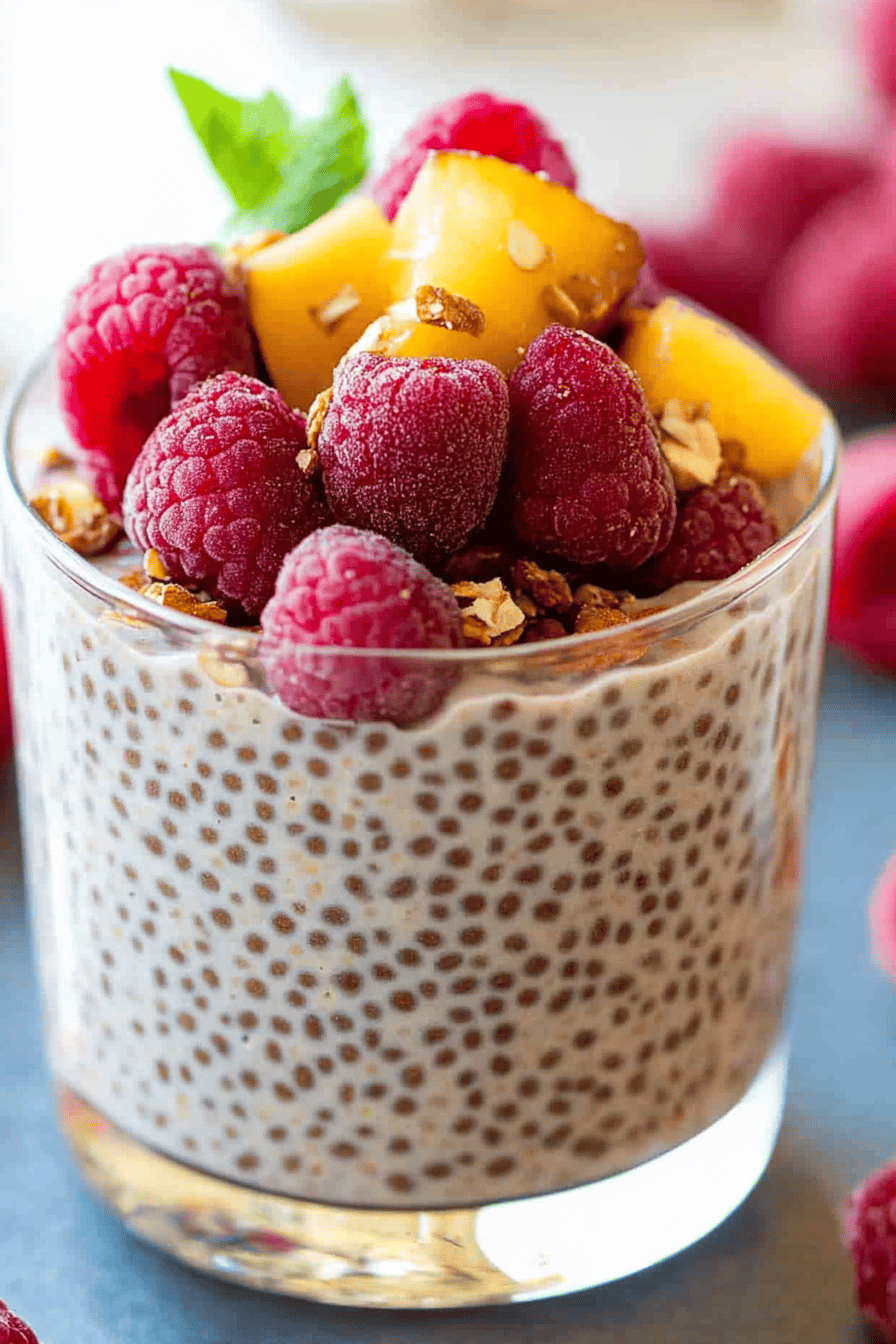 Chia seed pudding ingredients organized and measured on kitchen counter