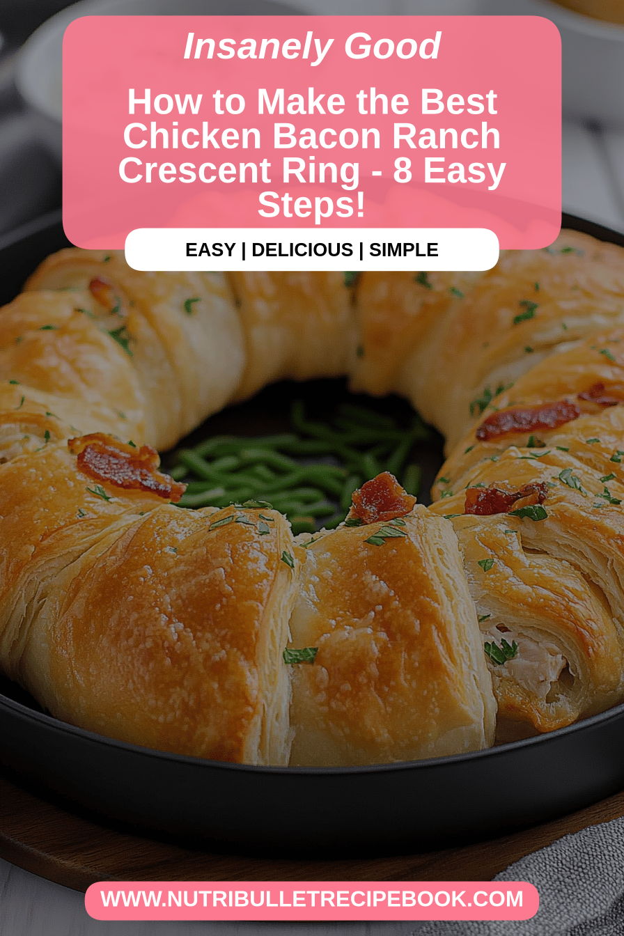 Chicken Bacon Ranch Crescent Ring final dish beautifully presented and ready to serve
