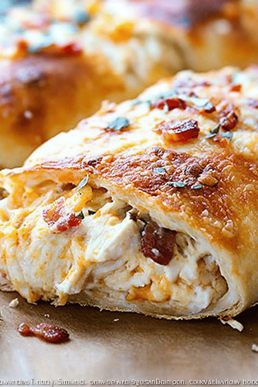 Chicken Bacon Ranch Stromboli ingredients organized and measured on kitchen counter