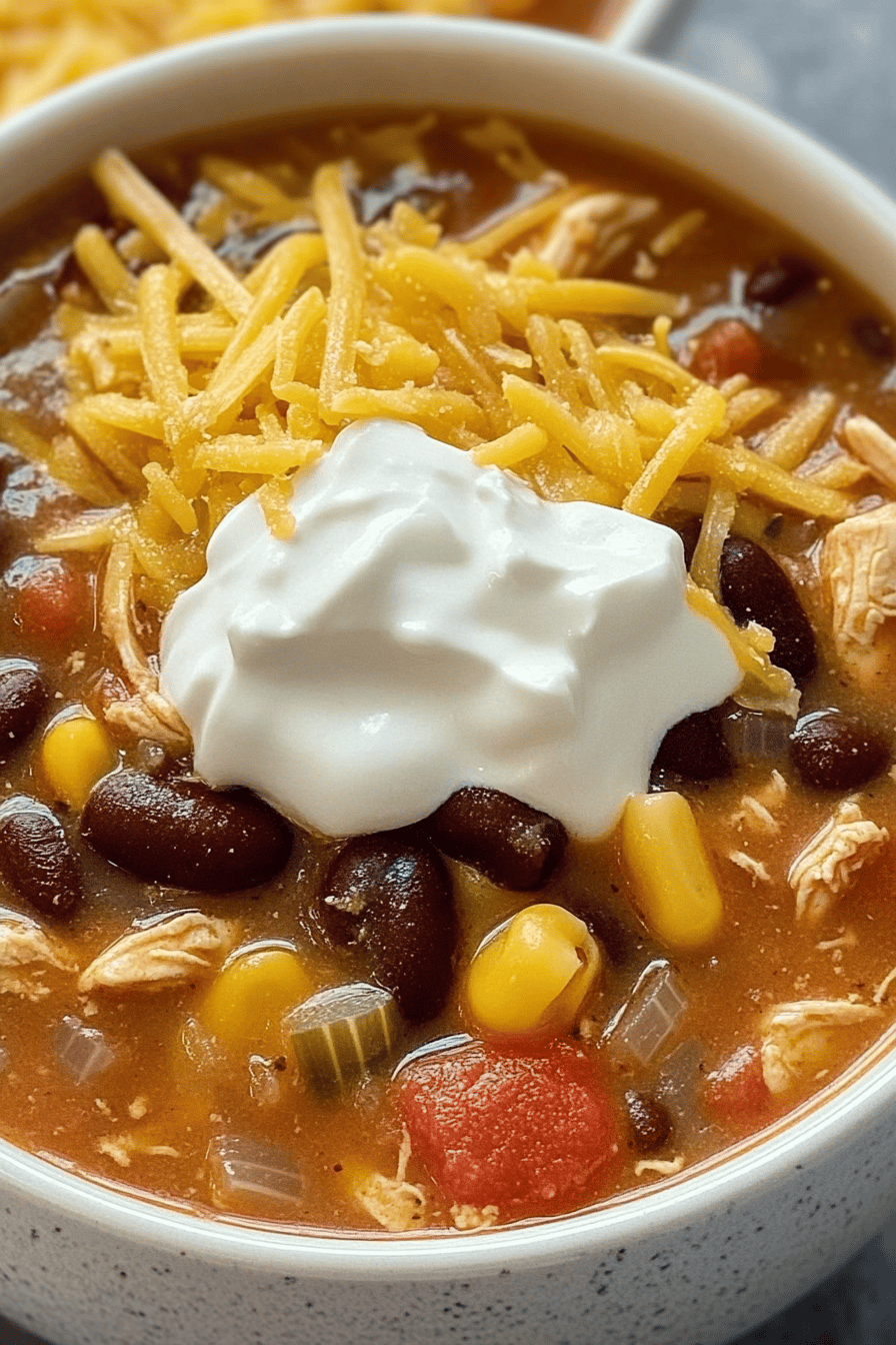 Chicken Taco Soup ingredients organized and measured on kitchen counter