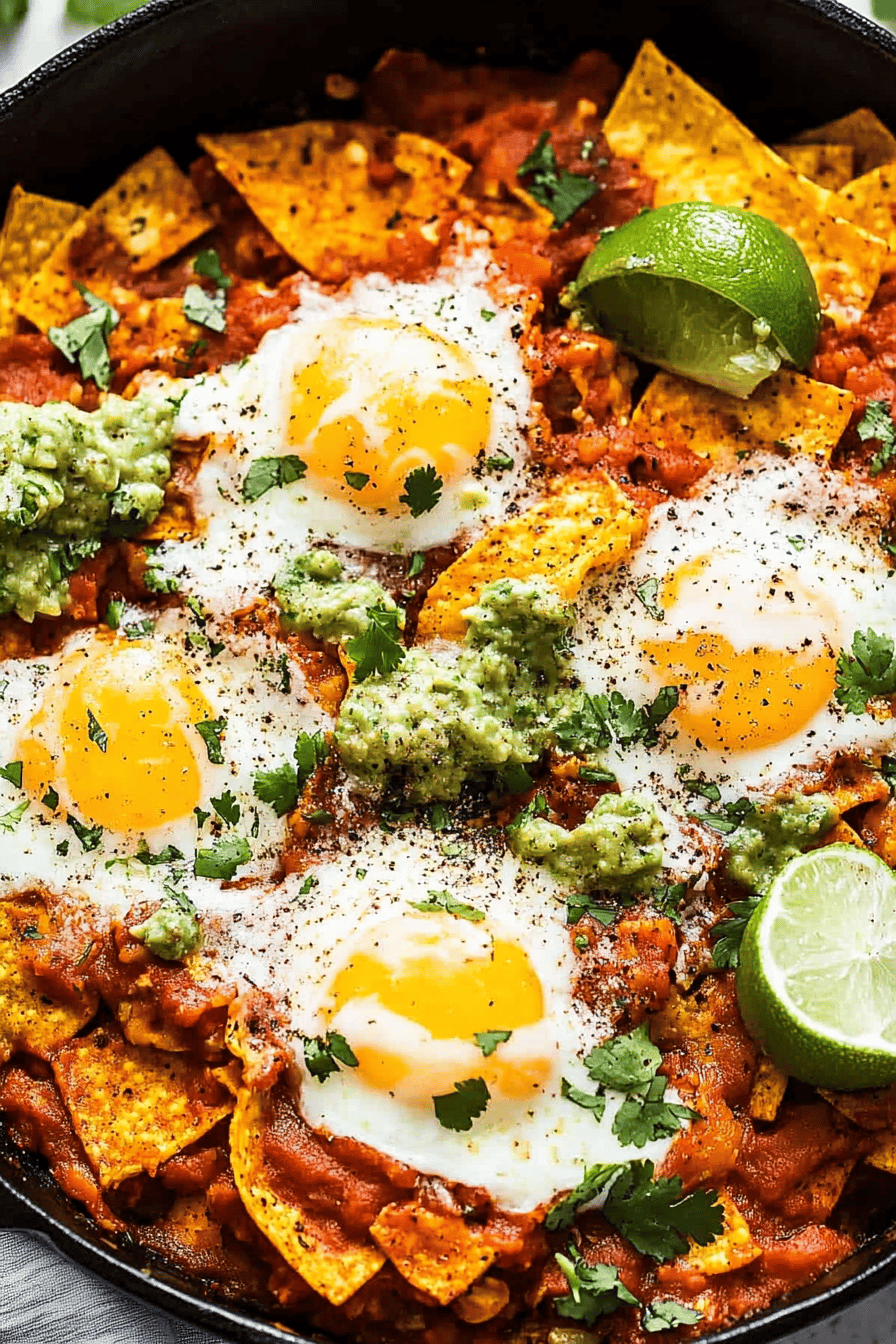 Chilaquiles recipe ingredients organized and measured on kitchen counter