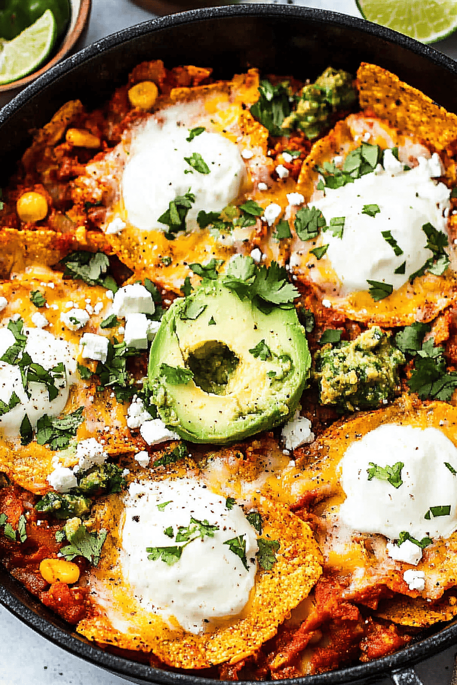 Chilaquiles recipe slice on plate showing perfect texture and swirl pattern