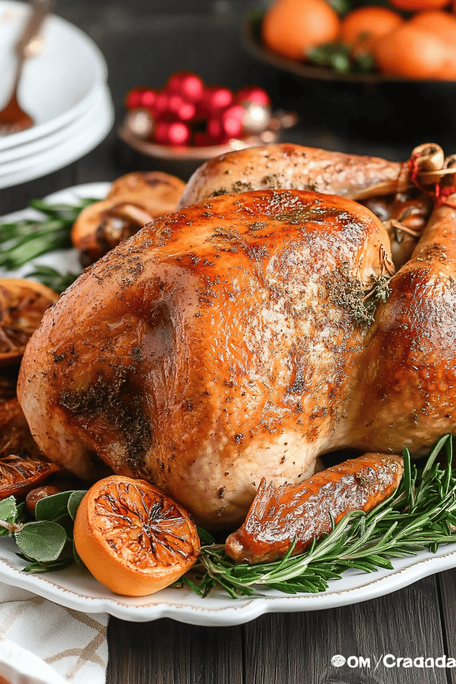 Christmas Turkey Cooking Tips slice on plate showing perfect texture and swirl pattern