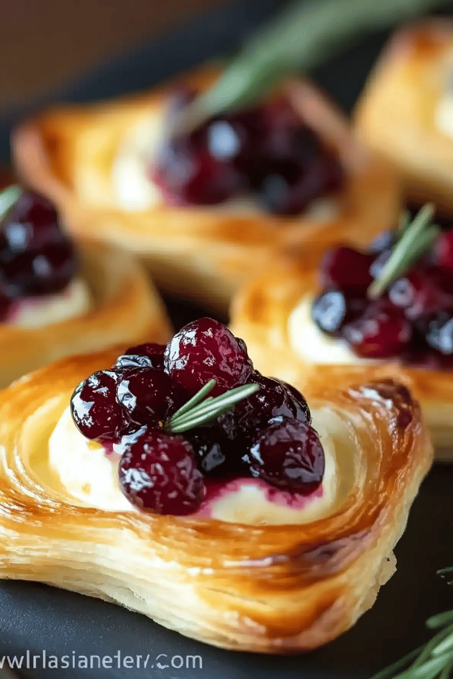 Cranberry Brie Bites slice on plate showing perfect texture and swirl pattern